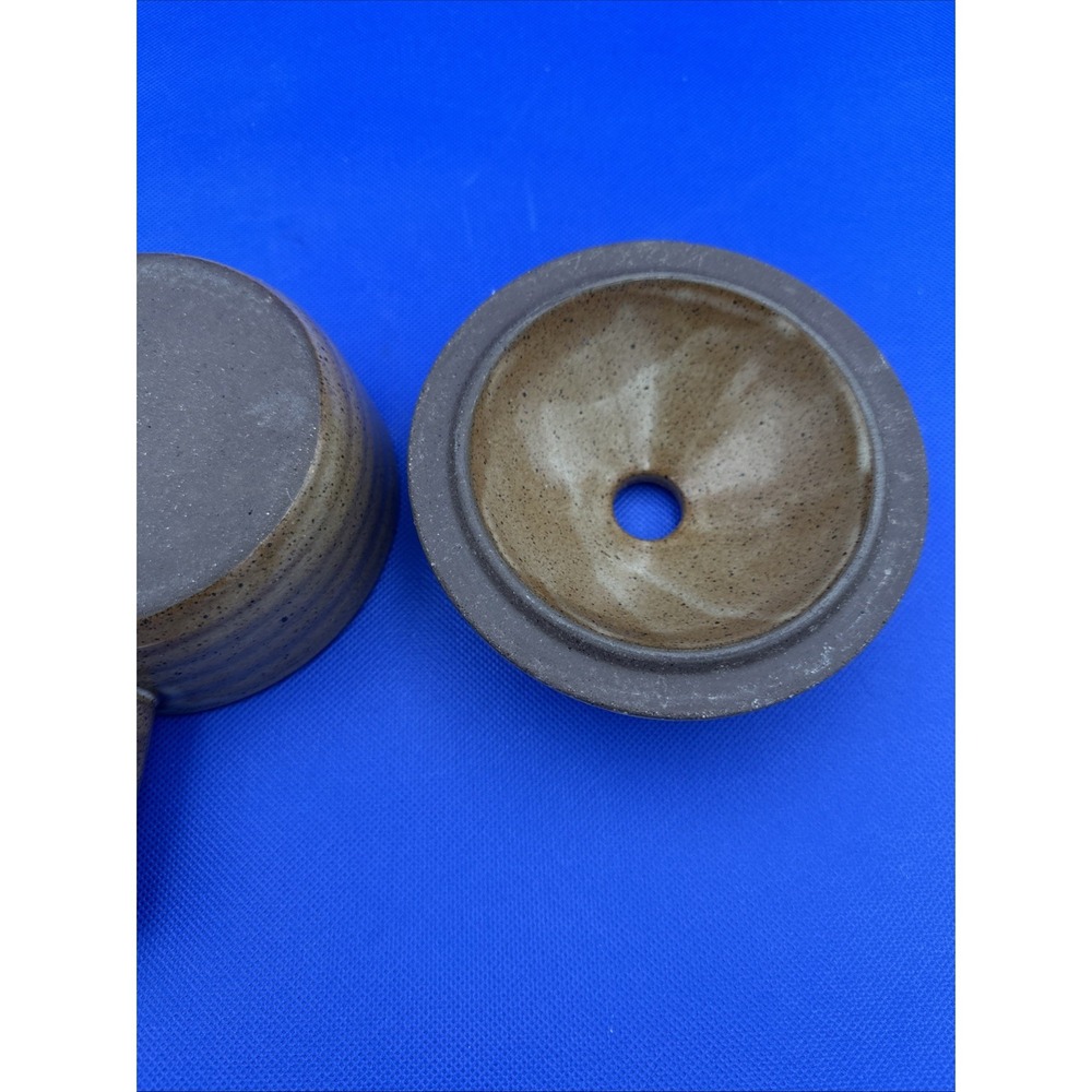Ceramic Pottery Soup Pot Crock Handle & Vented Tapered Lid Handmade Glazed BRWN - Picture 8 of 11
